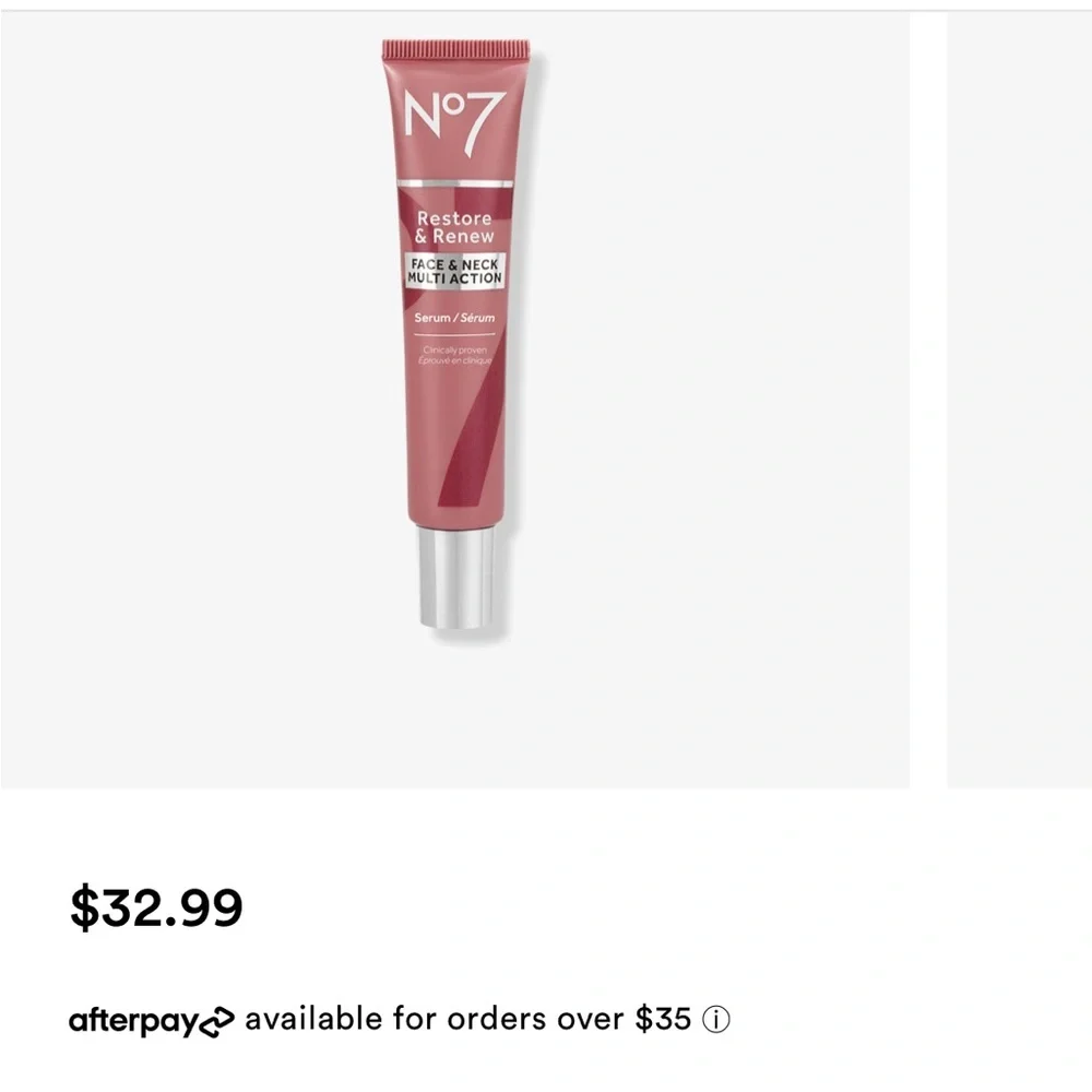 No 7 Restore and Renew face and neck multiaction Serum